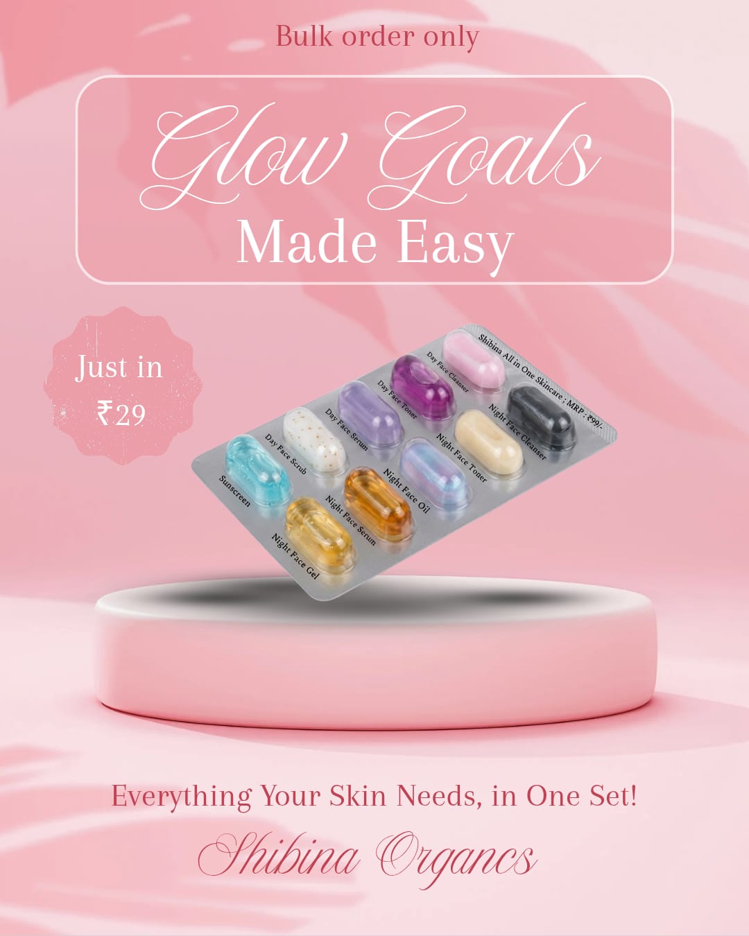 Shibina Hibiscus Glow Goals All in one Skincare Blister