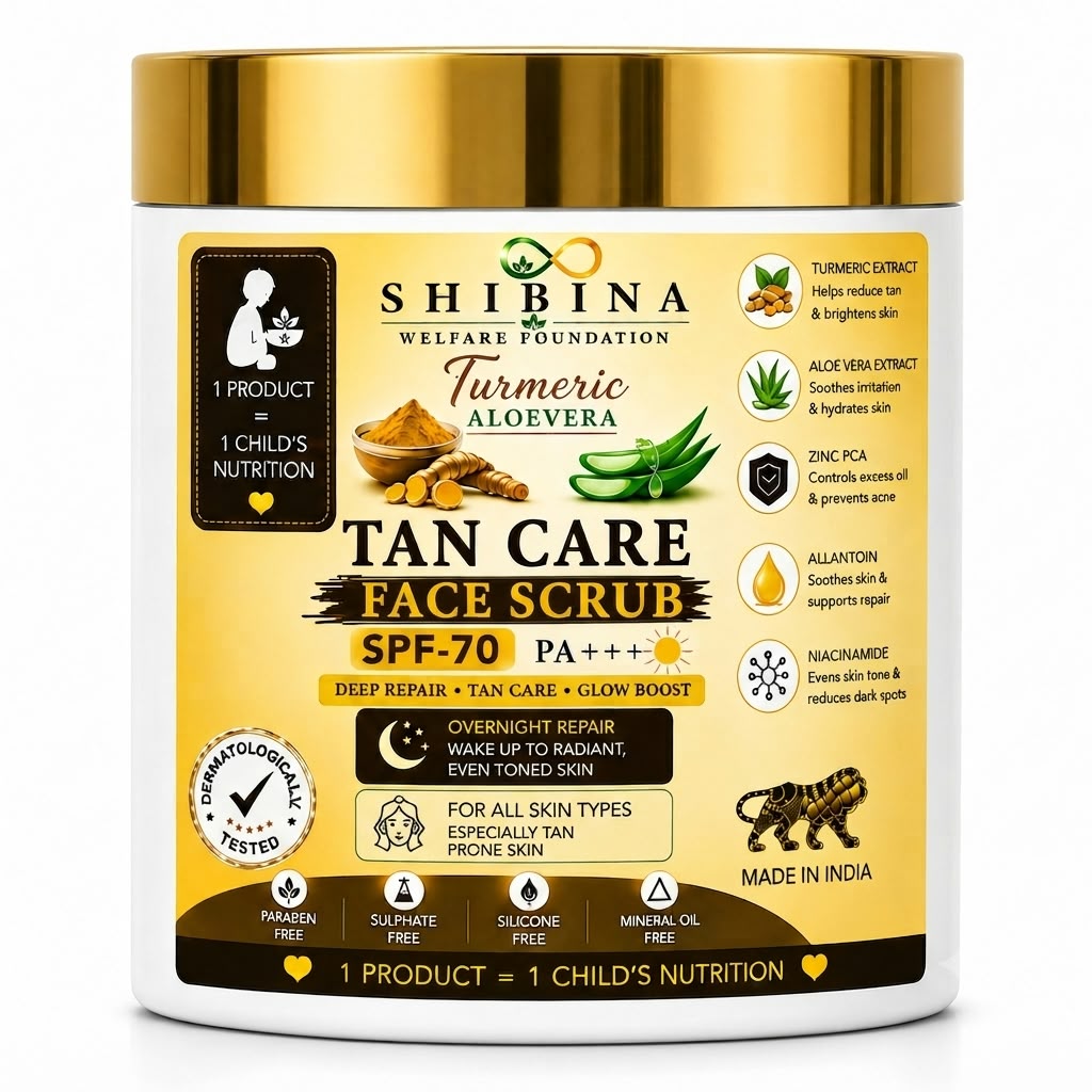Shibina Turmeric Aloevera Tan Care Face Scrub SPF-70 PA+++