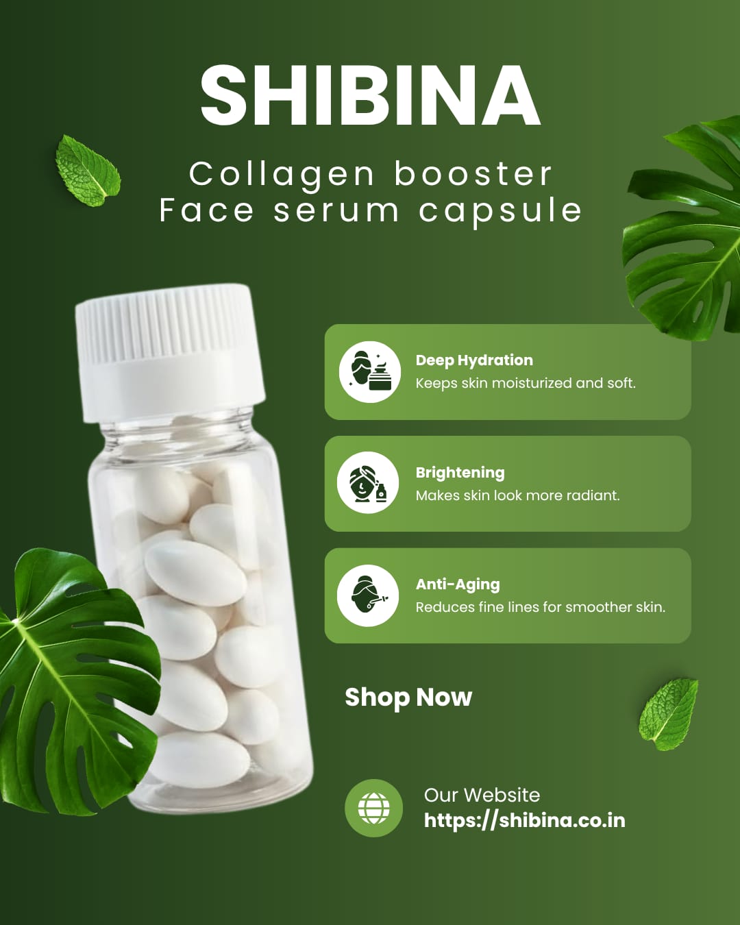 Shibina Collagen Booster Face Serum Capsules