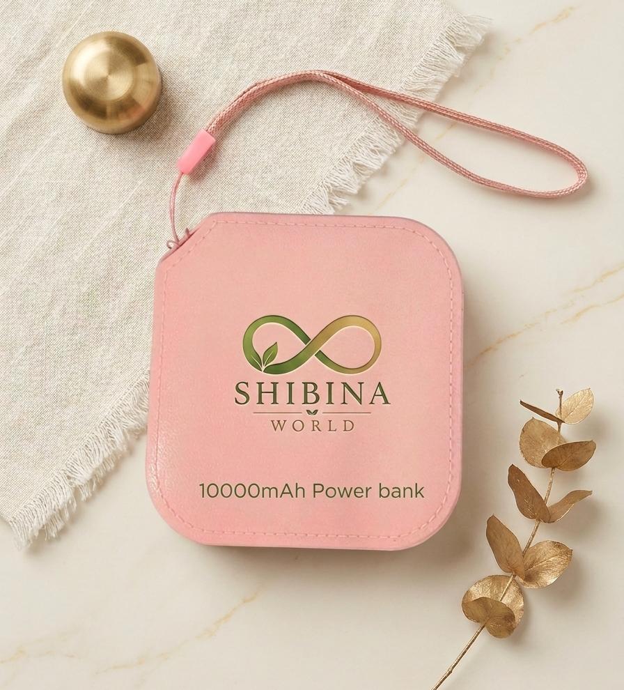Shibina Rose Gold Vegan Leather Power Bank 10000mAh