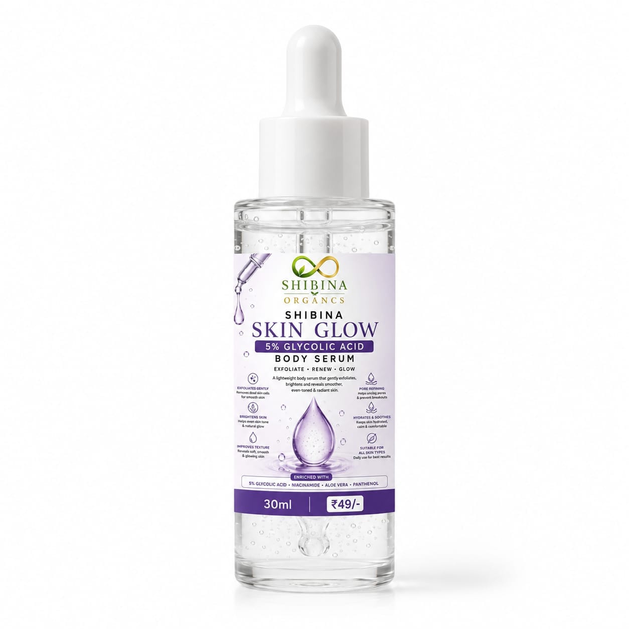 Shibina 5% Glycolic Acid Skin Glow Body Serum