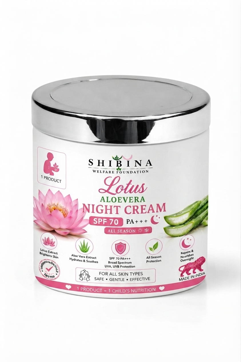 Shibina Lotus Aloe Vera Face Night Cream  SPF 70 PA+++