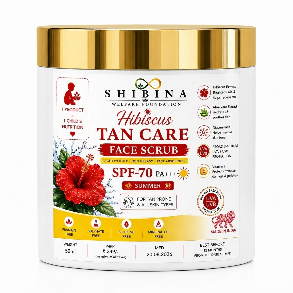 Shibina Hibiscus Tan Care Face Scrub SPF-70 PA+++ (Summer)
