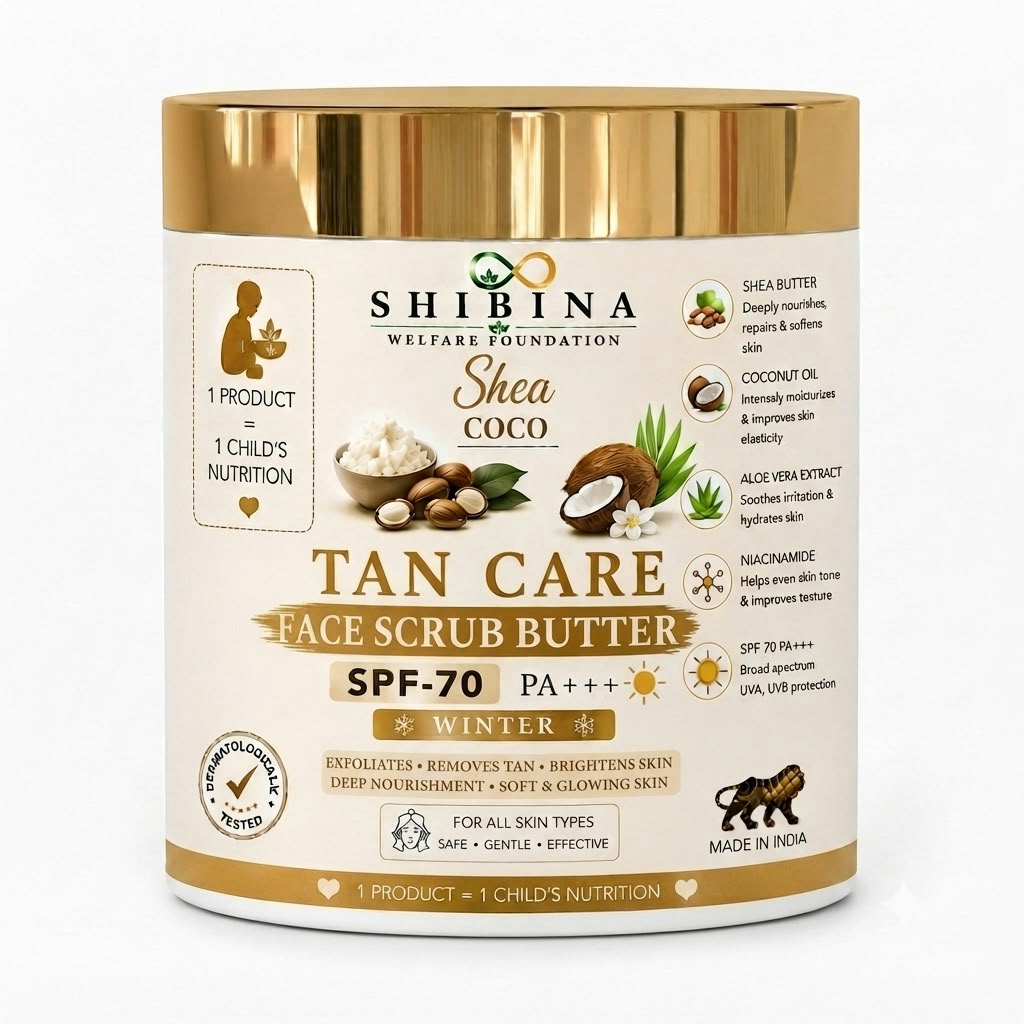 Shibina Shea Coco Tan Care Face Scrub Butter SPF-70 PA+++ (Winter)