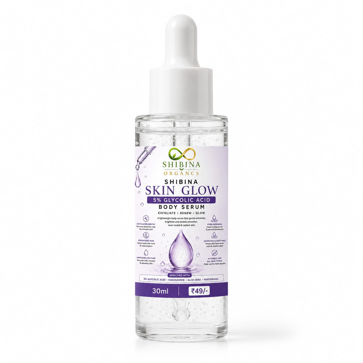 Shibina Skin Glow Body Serum (5% Glycolic Acid)